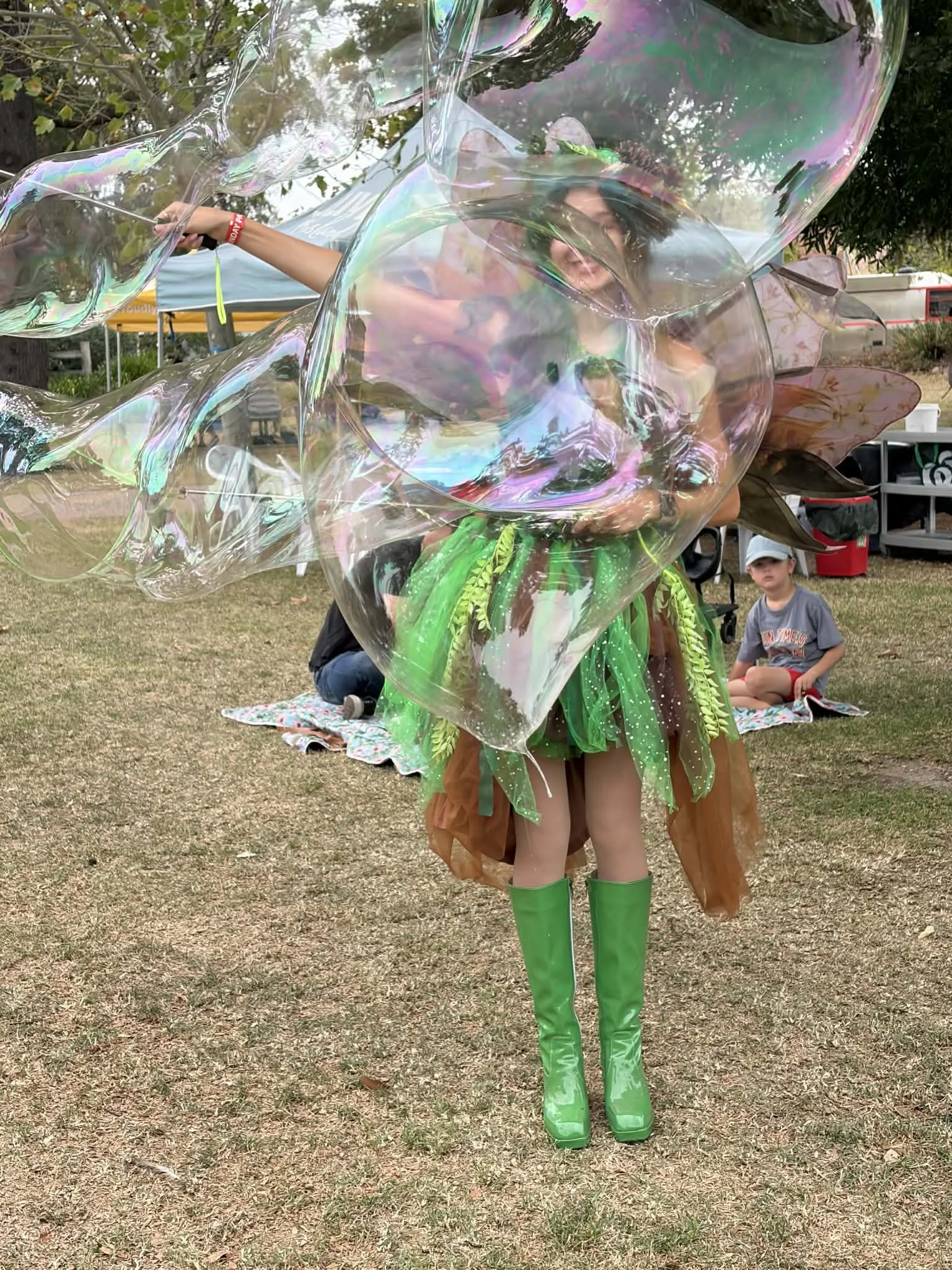 Giant bubbles in costume