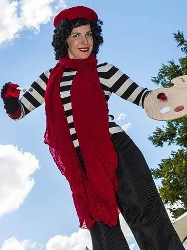 Eyes Up Events, French party, Multicultural event entertainment, stilts entertainers, roving entertainment Brisbane and Sunshine Coast