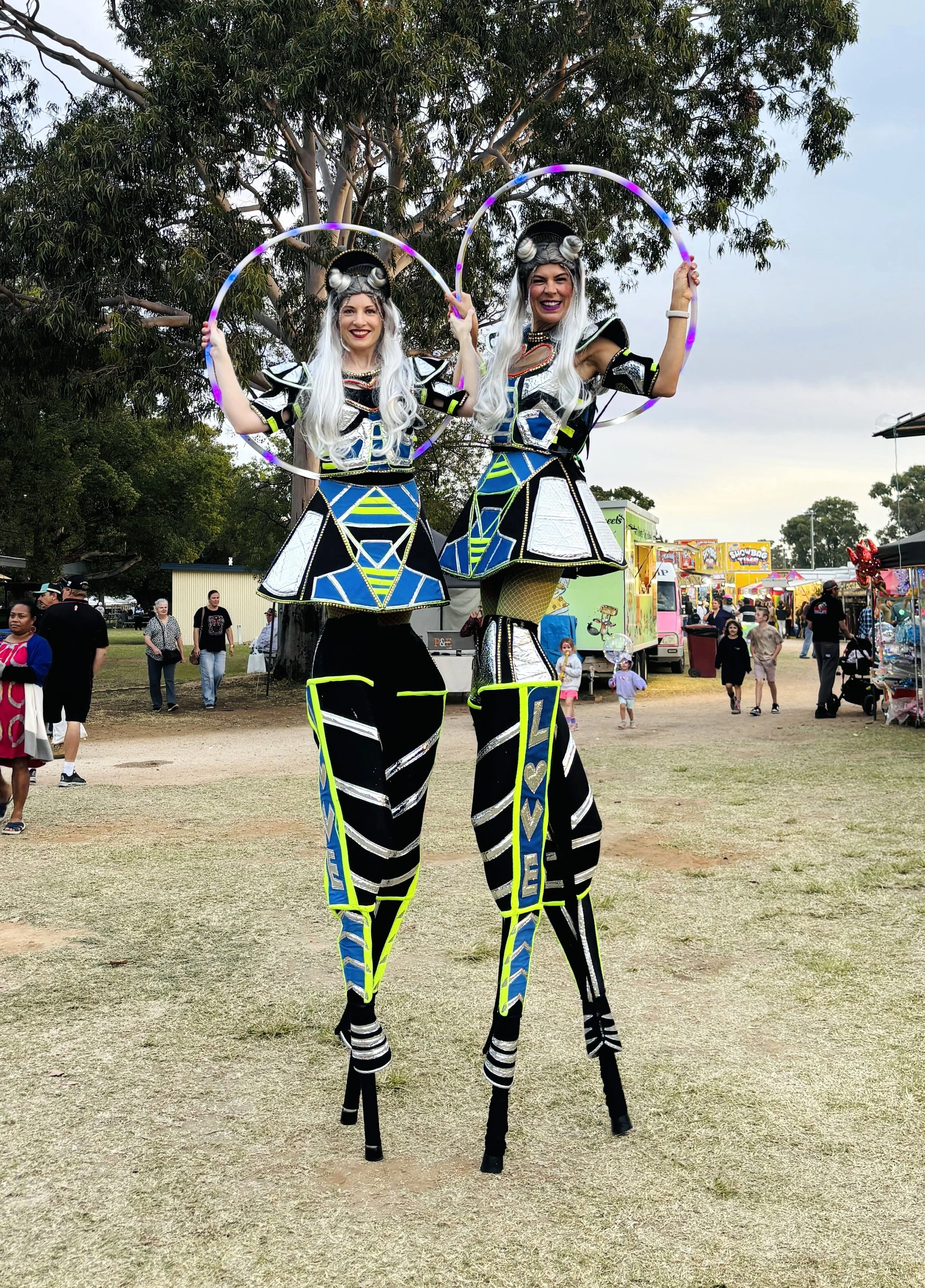 LED Illuminated stilt walkers futuristic Sunshine Coast