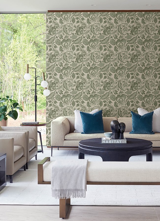 Culver Moss Jacobean Wallpaper by Scott Living