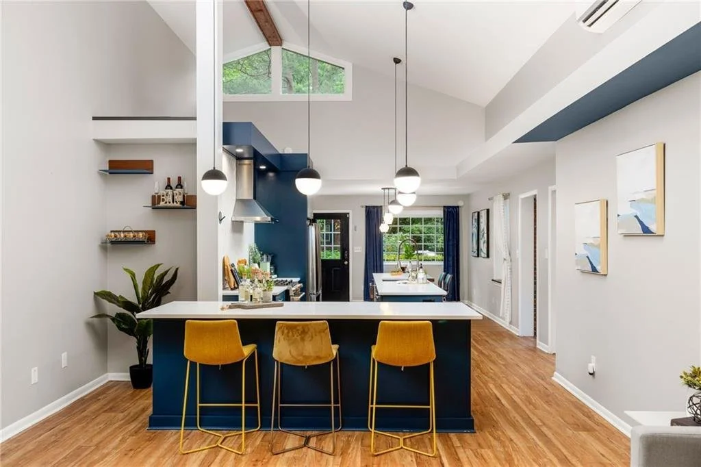 Design tip: shape directs flow, color creates feeling.
The crisp geometry of this kitchen paired with deep blue tones adds structure, depth, and just the right amount of personality.
-
#clevergirlinteriors 
#colorindesign 
#kitchendesign 
#modernstag