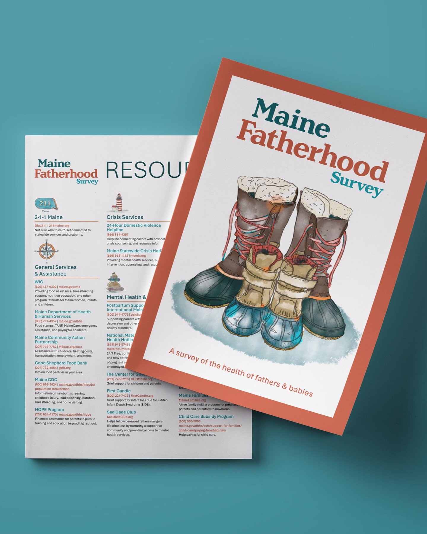 Been making some website updates and I came across this nostalgia-ridden illustration and layout project I created last year for the Maine Fatherhood Survey with @luriechildrens -- I was able to convince my Chicago-based clients that indeed, EVERYONE