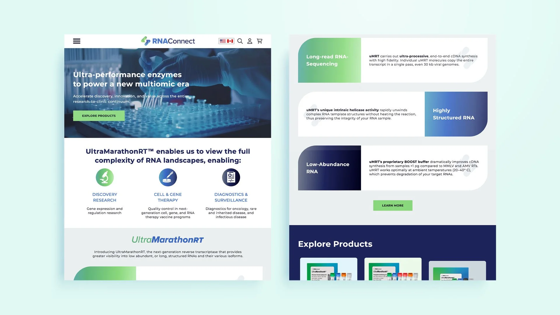 rnaconnect.com website screenshots