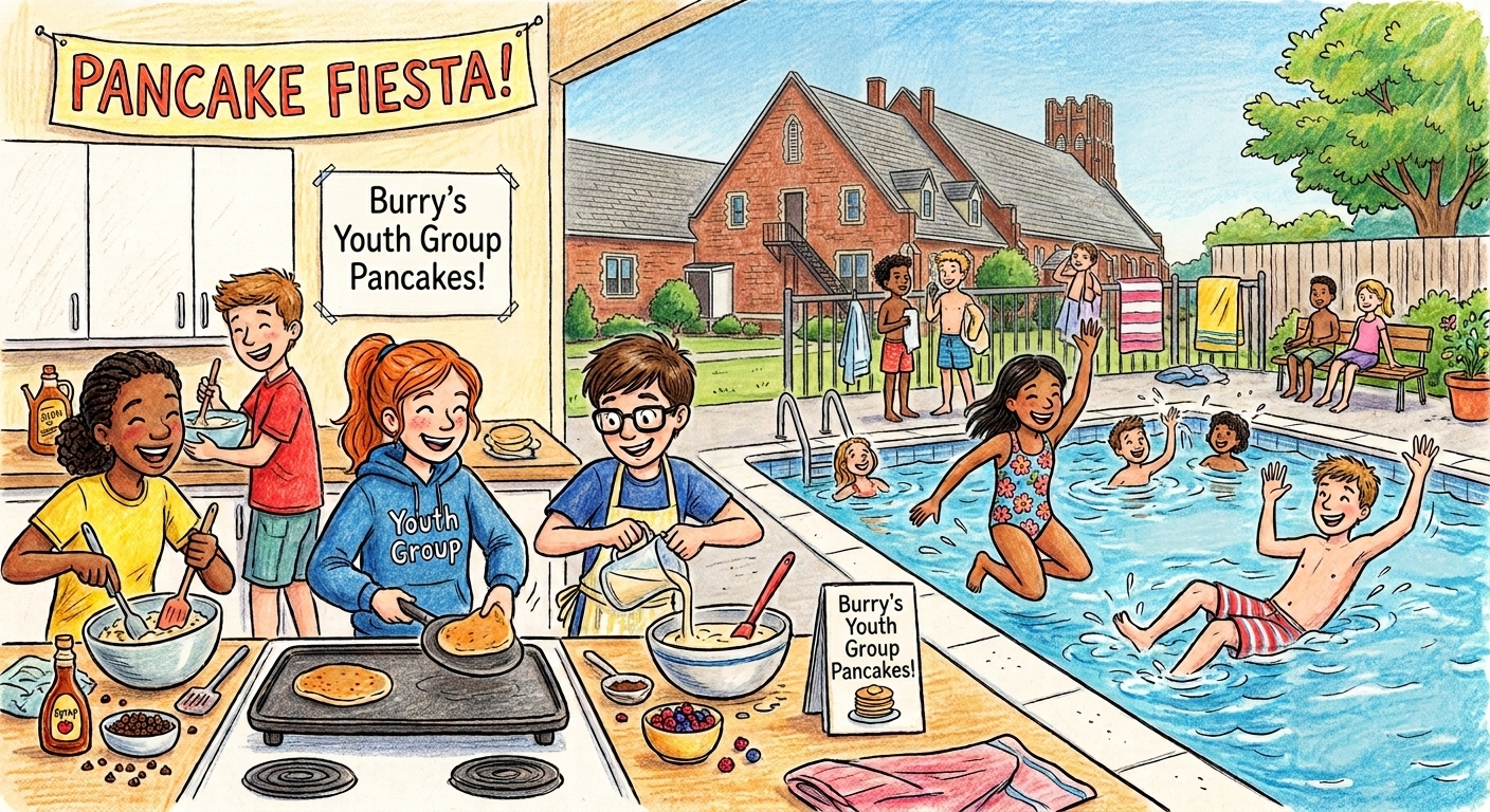 Youth Group Pancakes and Swimming