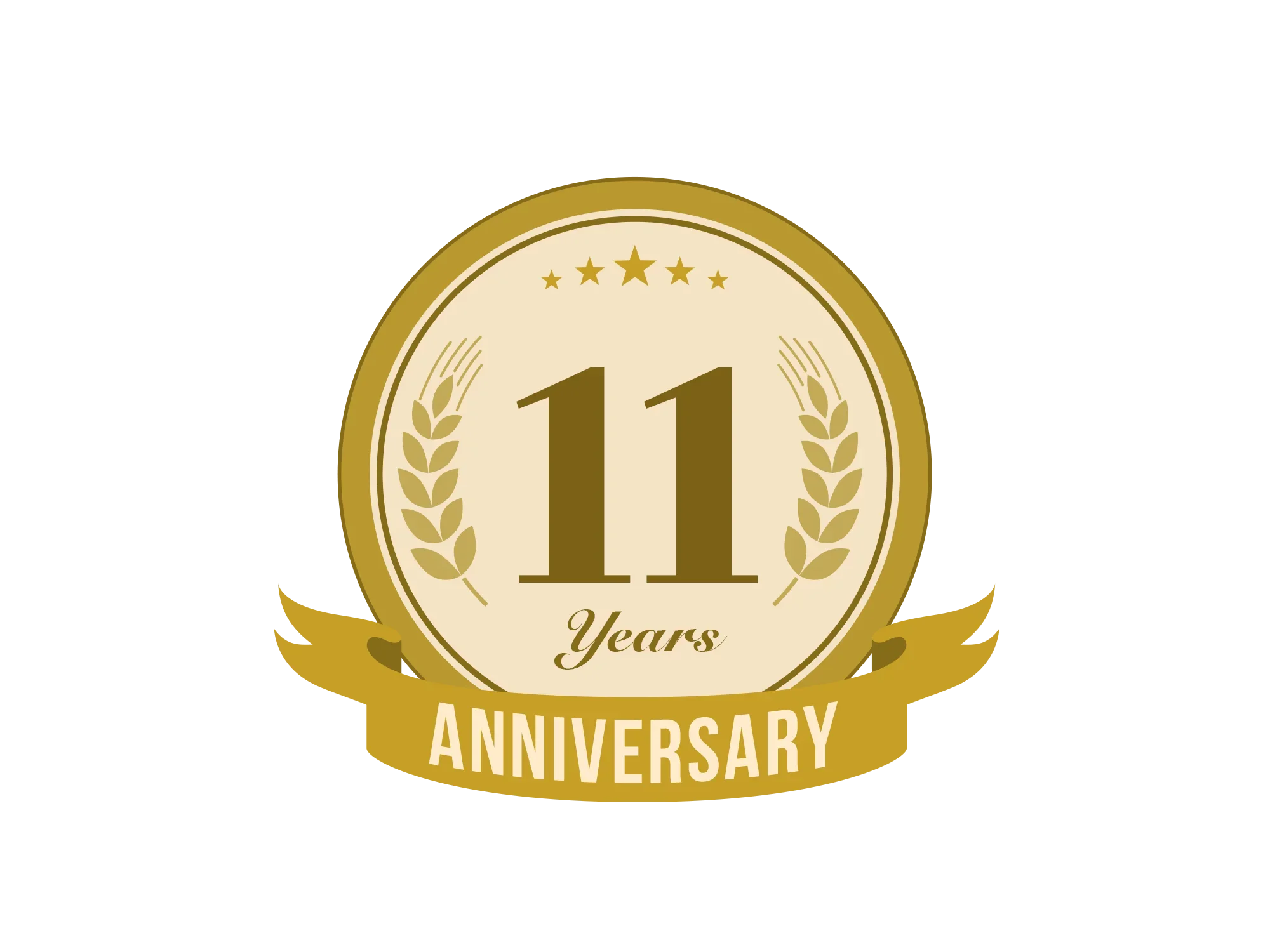 11 Year Anniversary Badge - celebrating 11 years of service in South Florida
