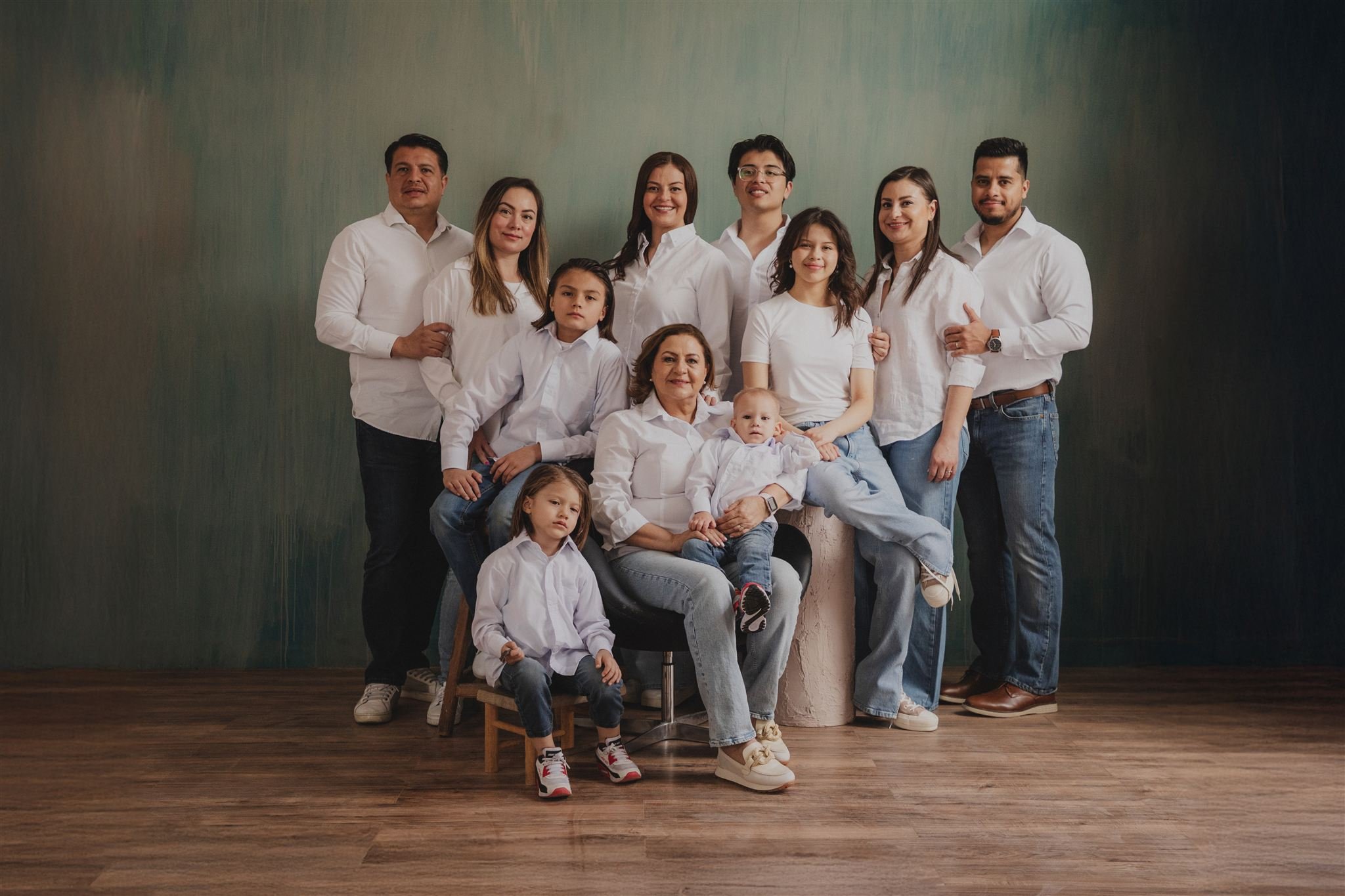 Retratos grupales en estudio