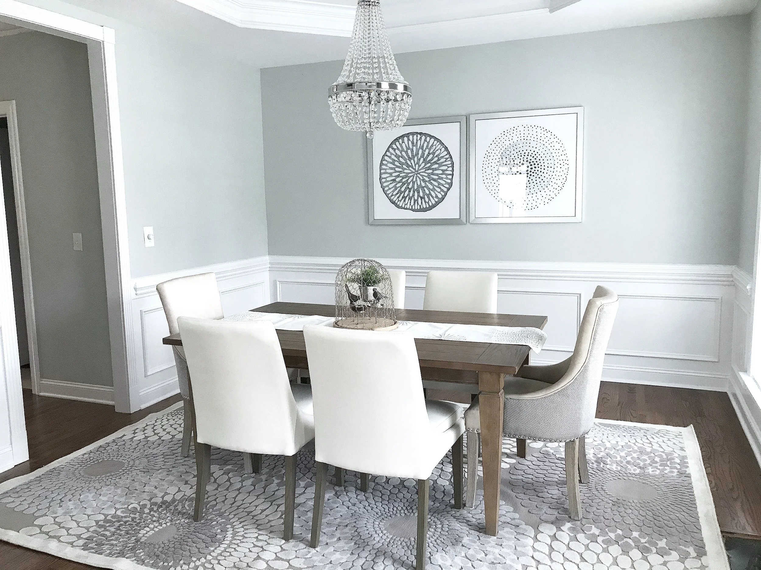 Dining Room with crystal chandelier