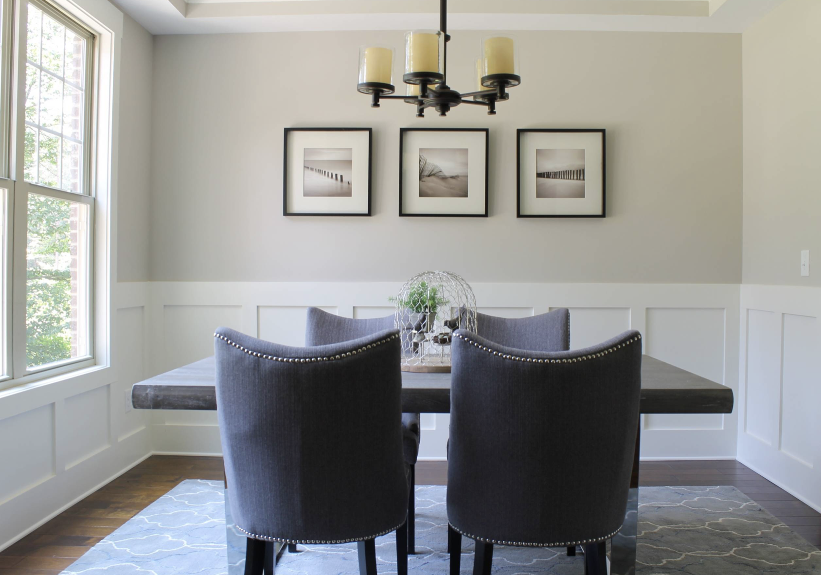 Dining room gray parson chairs