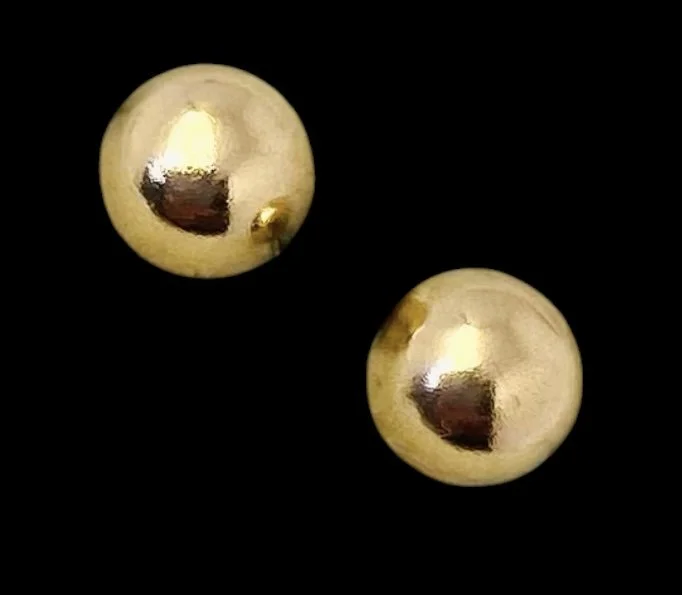 Vintage Plain 9ct Gold Ball Stud Earrings