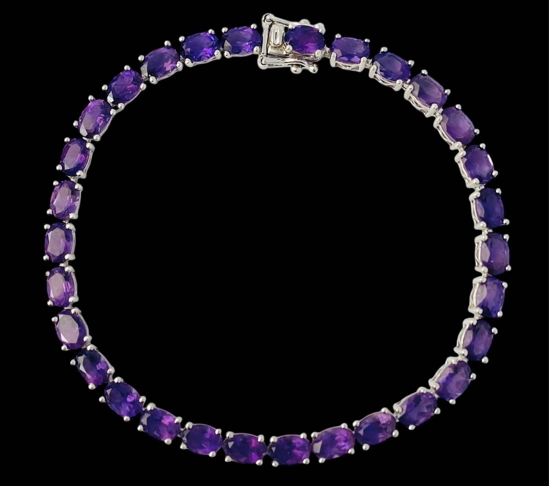 Sterling Silver and Amethyst Tennis Bracelet