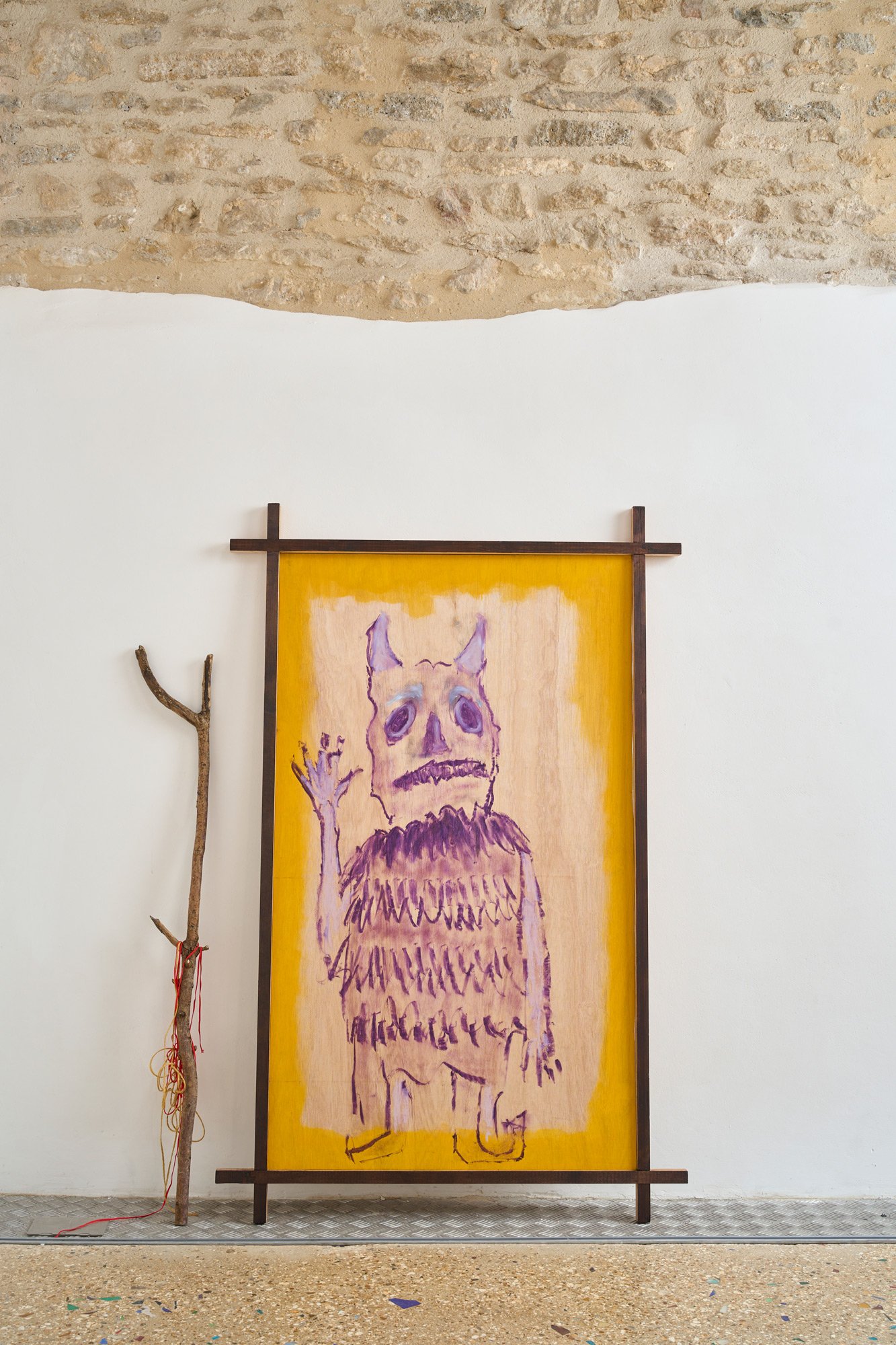 Self Portrait, 2023
Oilstick and acrylic on plywood with stick
124 x 73 cm