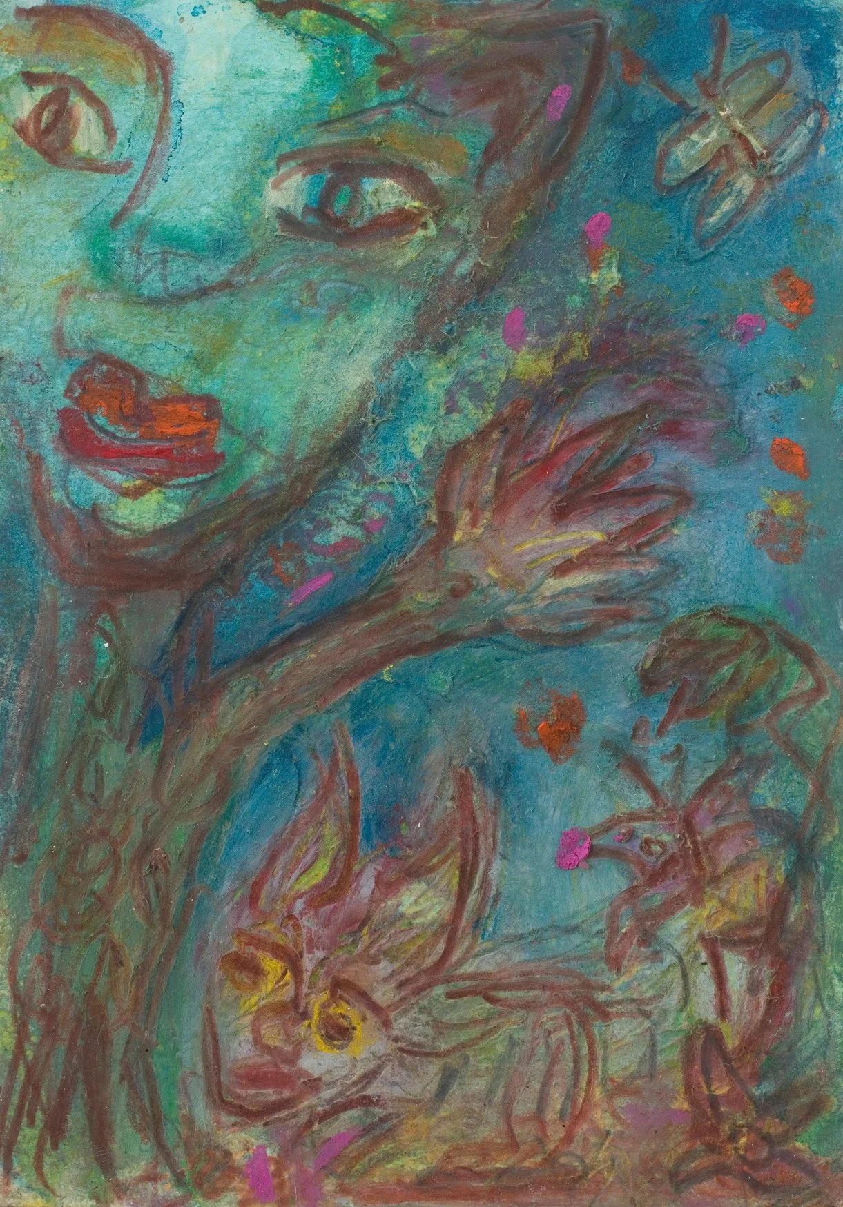 Midnight in the Forest, 2018
Oil pastel on paper
15 x 10.5 cm