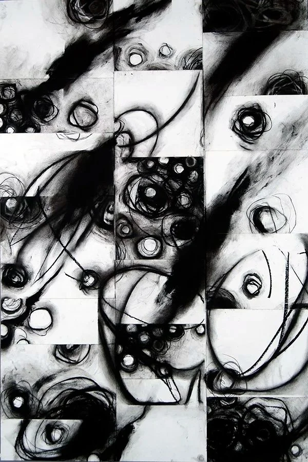 Mindscape: Alchemizing #2069_No.3, 36 x 24 in, charcoal on paper