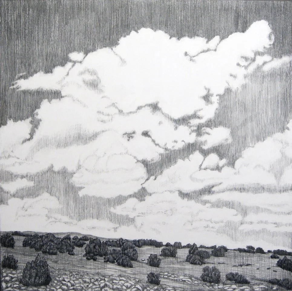 Terrains of Connectivity, Graphite, Acrylic + Varnish on Wood Panel, 30x30x2