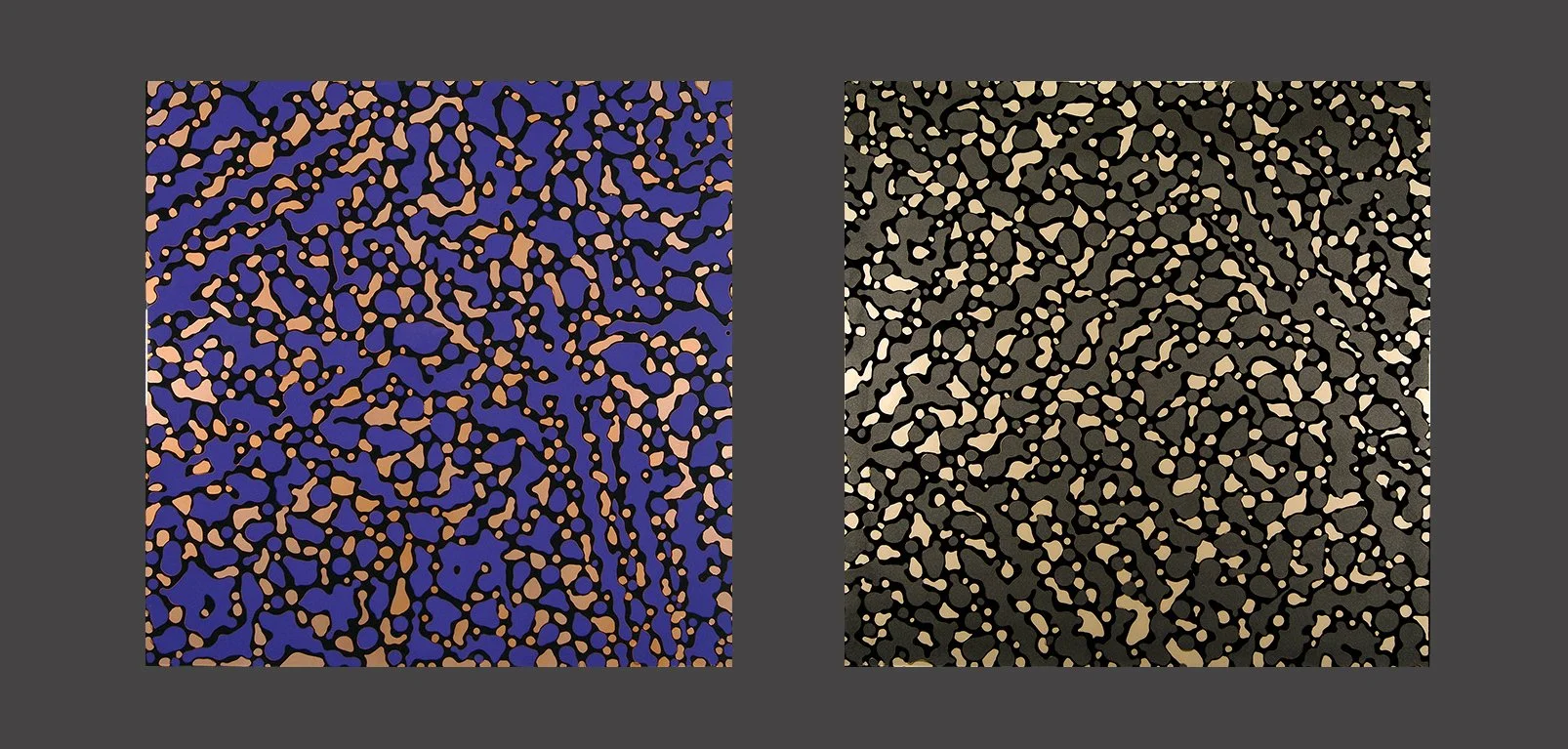 Proliferating #5191 and #5212, 36x36x2 each panel