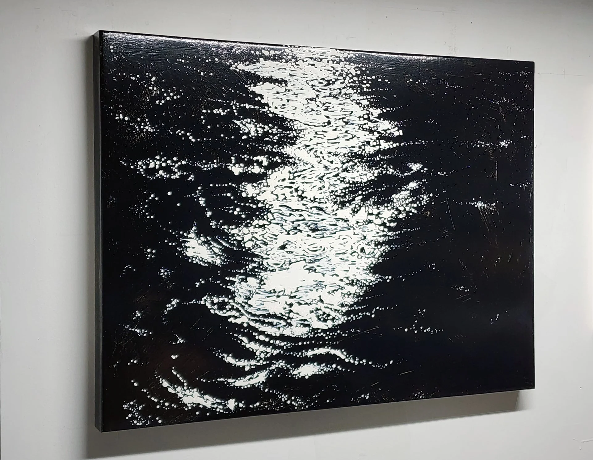 Shimmering Moonlight, A Quiet Night at the Lake, 30x40x2 inches