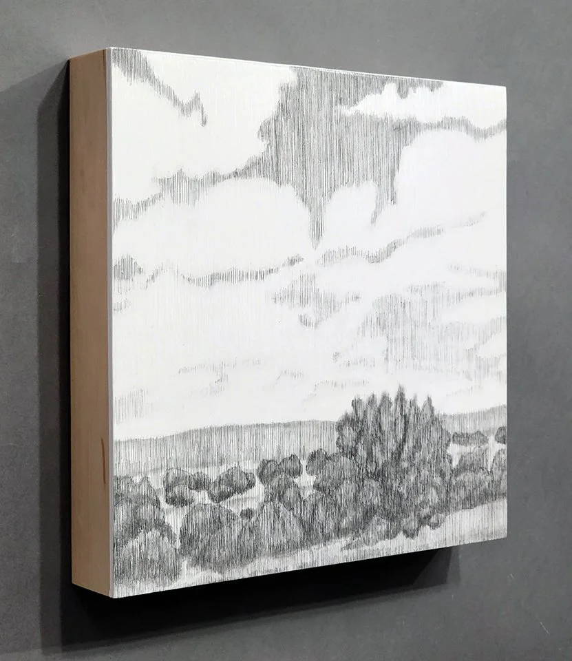 Clear Memory, 10x10x1.5, Acrylic, graphite + varnish on wood panel - Received an Honorable Mention Award from ArtsWorcester, November 7, 2025