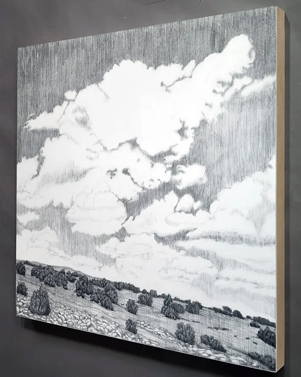 Terrains of Connectivity, Graphite, Acrylic + Varnish on Wood Panel, 30x30x2
