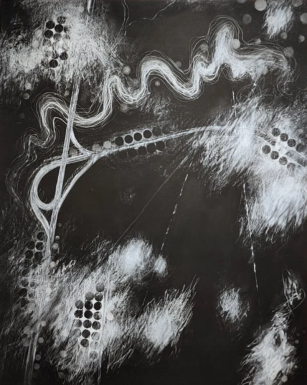 Mapping the Mindscape #1585, drawing on 1/8in archival art board, 40 x 32 in