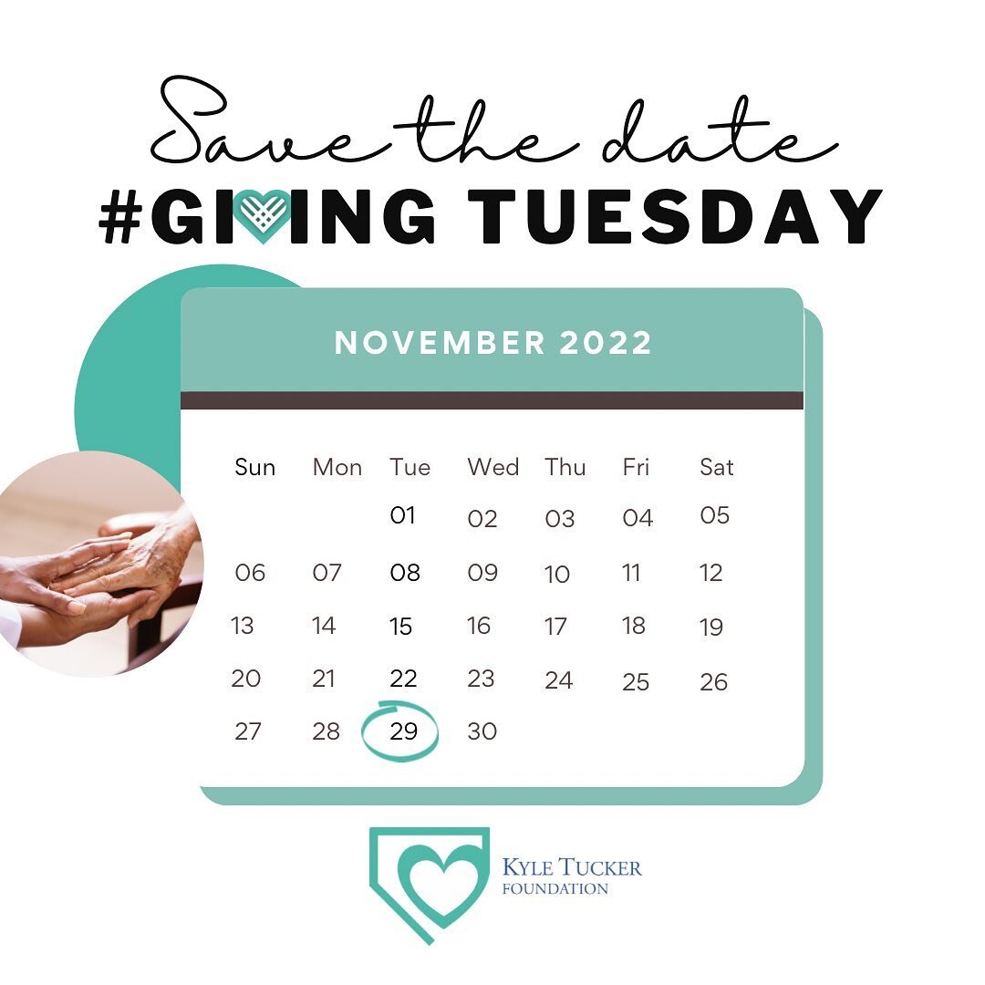 Save the date this #givingtuesday! 

We are just one week away from the best day of the year! Together we can give more families the gift of Hospice care and peace of mind for their loved ones. 💙💙

#hospicecare #nonprofit #kyletuckerfoundation #giv