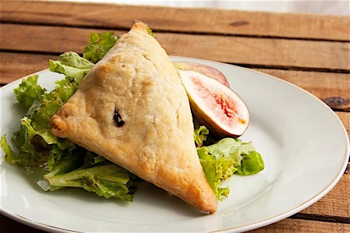 Fig and Goat Cheese Turnovers with Mixed Green Salad