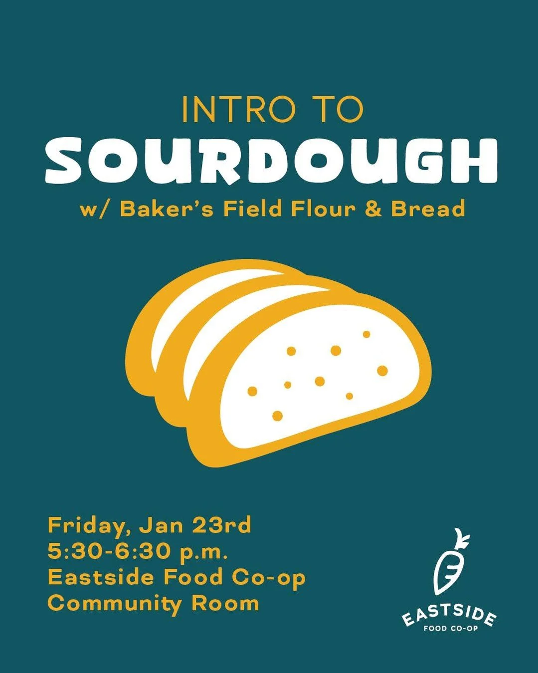 Join our friends from @bakersfieldflourandbread for an Intro to Sourdough!

In this class, we will cover the importance of flour choice, maintaining your own starter, managing dough fermentation, and baking your loaves at home. This class is perfect 