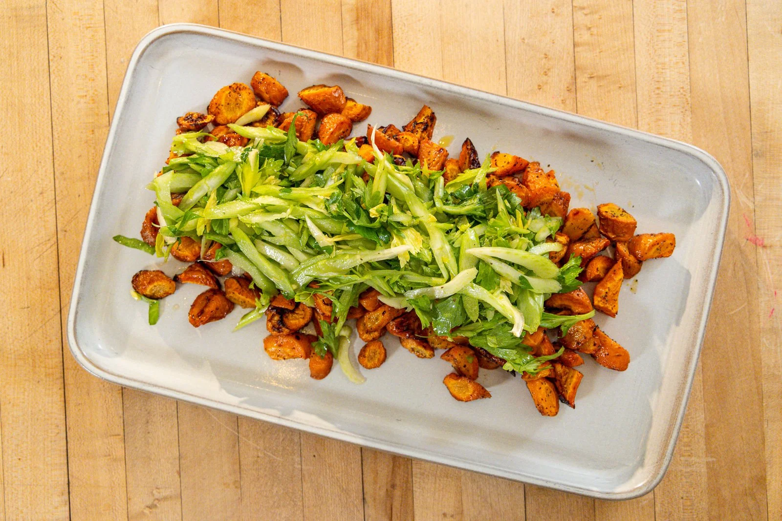 Roasted Carrots with Celery Salad