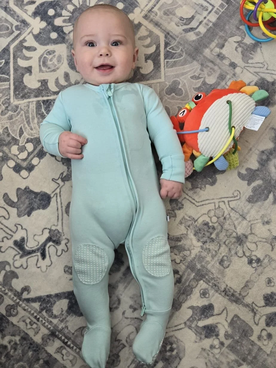Handsome, happy, and on the move 🩵 Heavenly Blue was made for moments like this🩵🩵

#CrawlBeforeYouWalk #BabyMilestones #CrawlingBaby 
#BabyStyle #MomLife