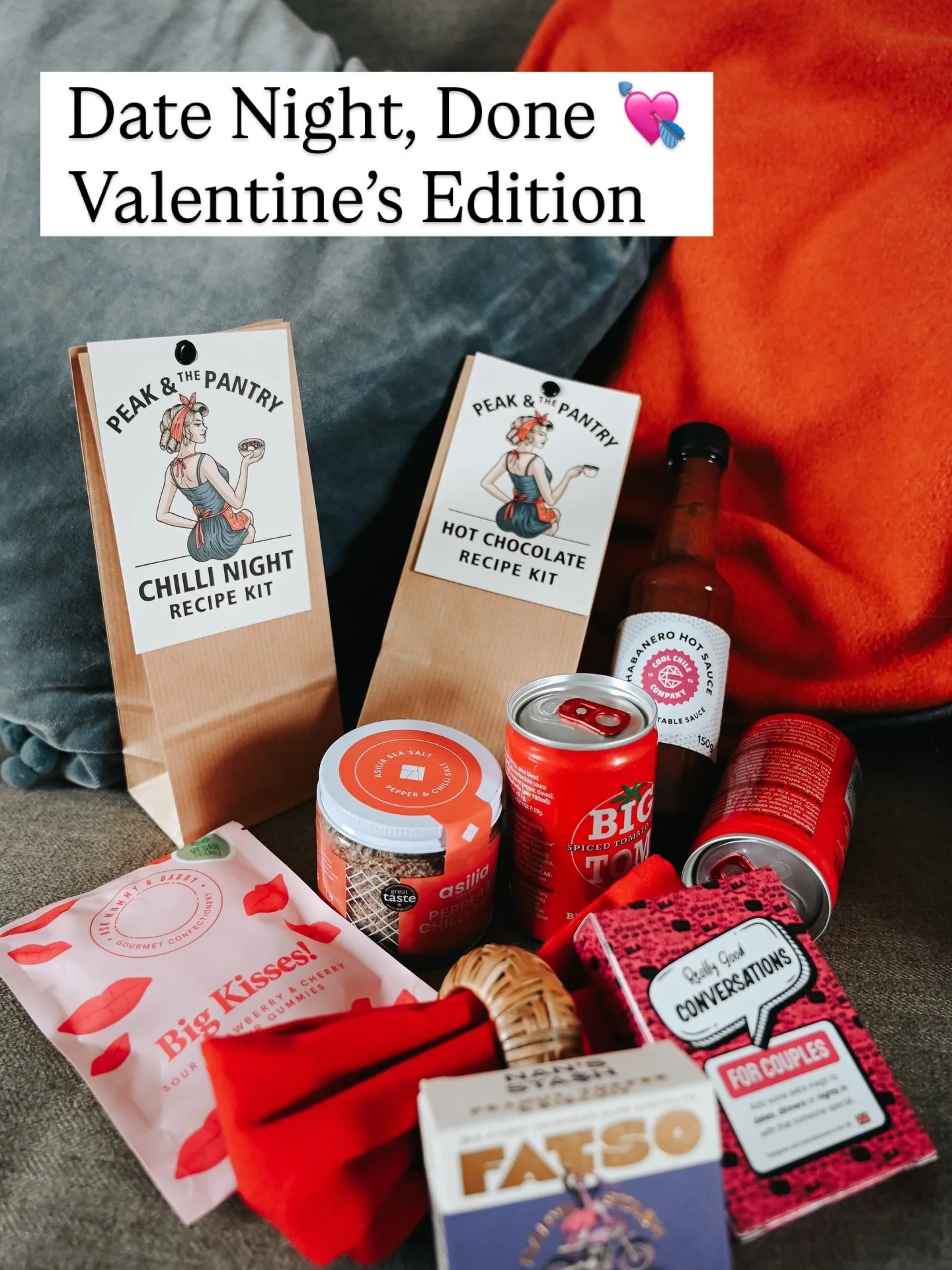 Your Valentine&rsquo;s menu, sorted 💘

Chilli night &amp; nachos for sharing.
Bloody Marys your way.
Sweet treats, good chats, and a hot chocolate night made for dunking.

Our Couples Cooking &amp; Bloody Mary Night Gift Box is a ready-made night in