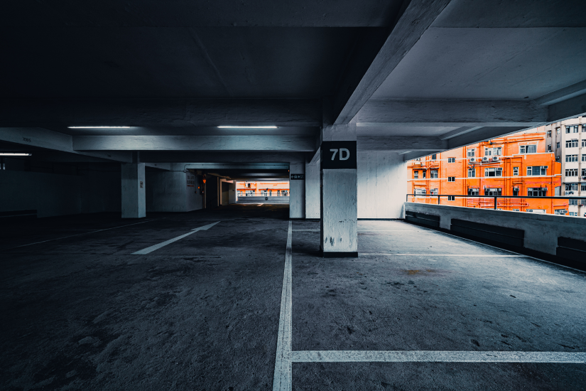 empy condo parking lot
