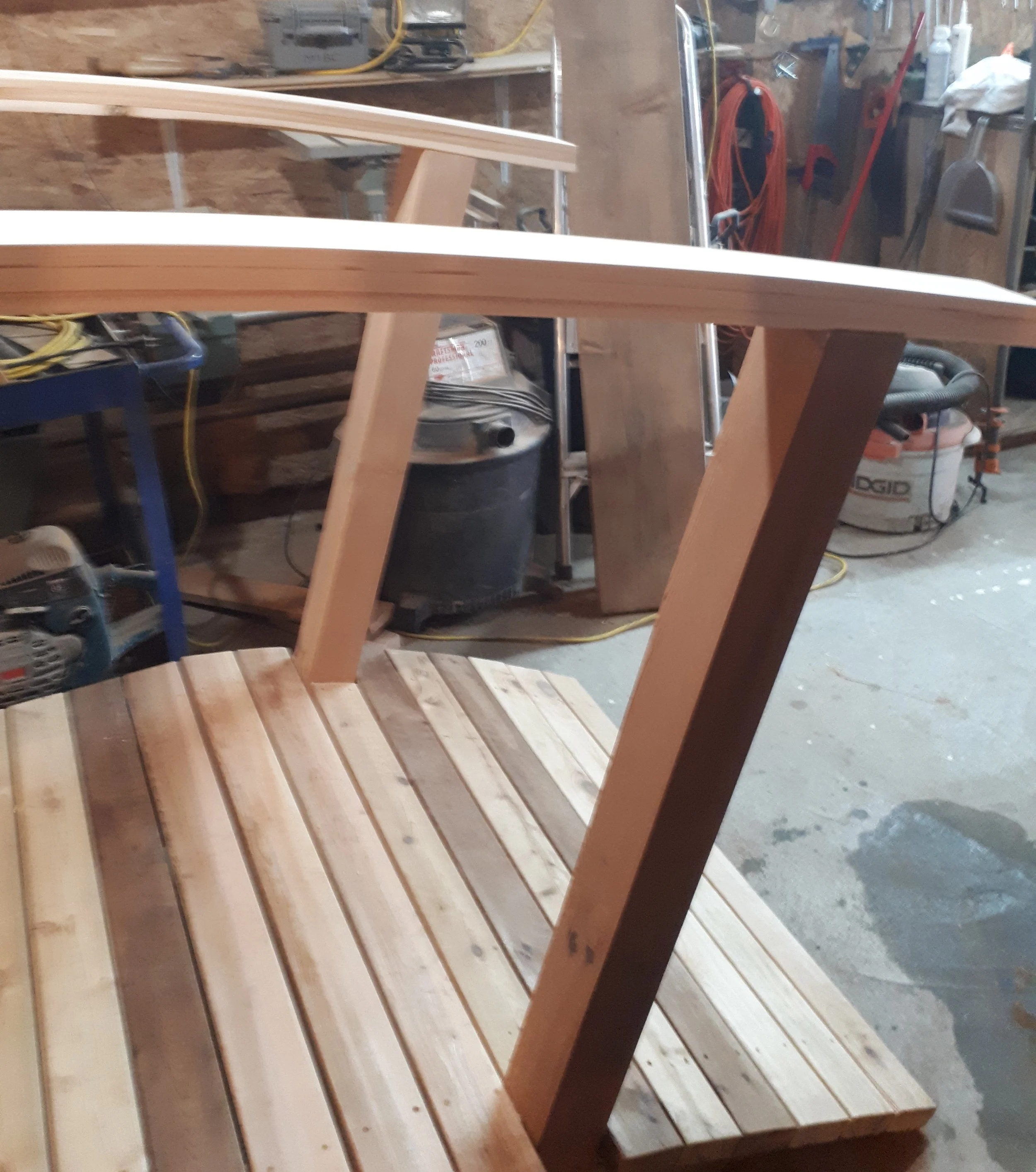 Construction of cedar garden bridge