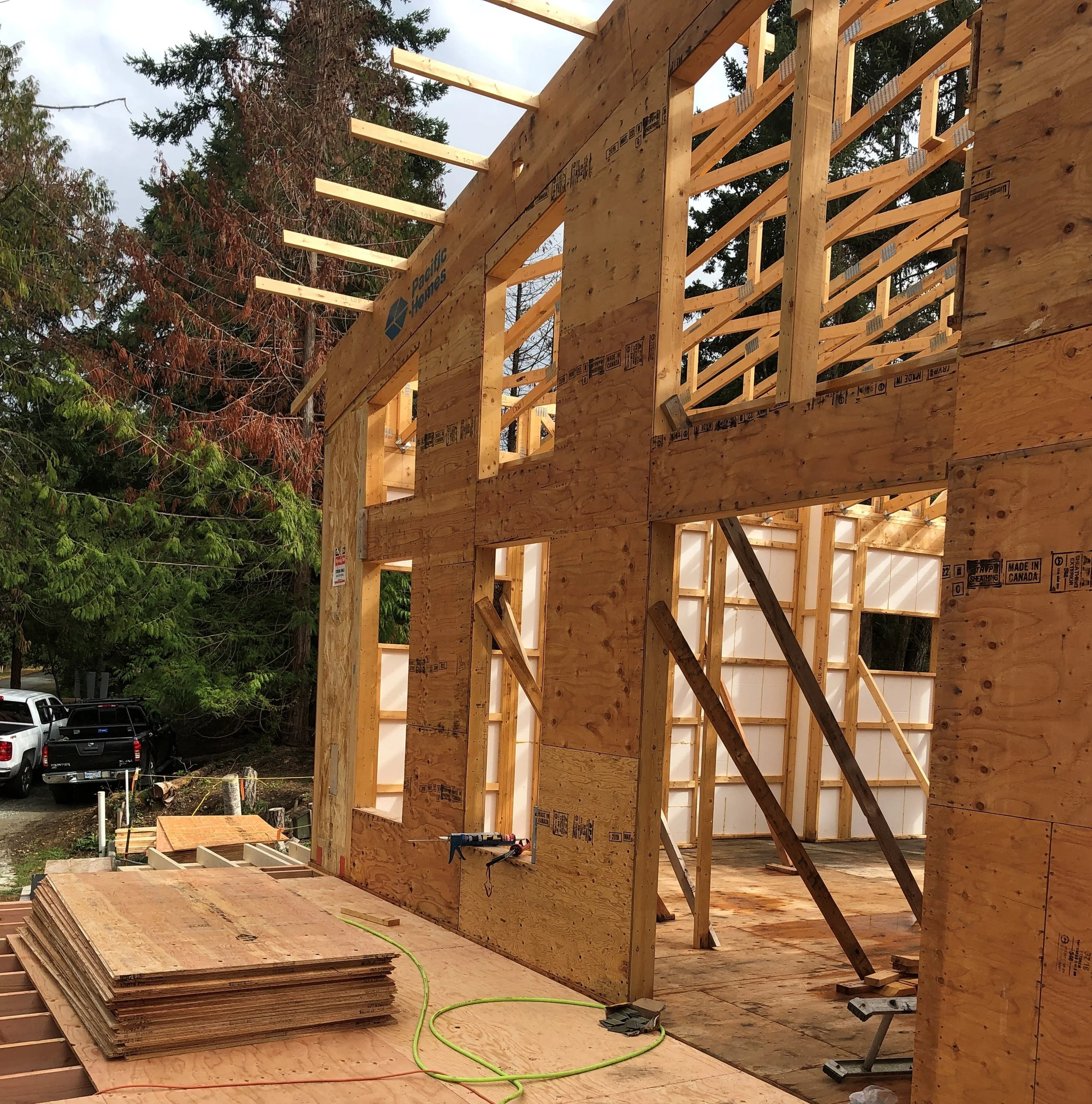 Faming a custom "Pacific Homes" house on Mayne Island