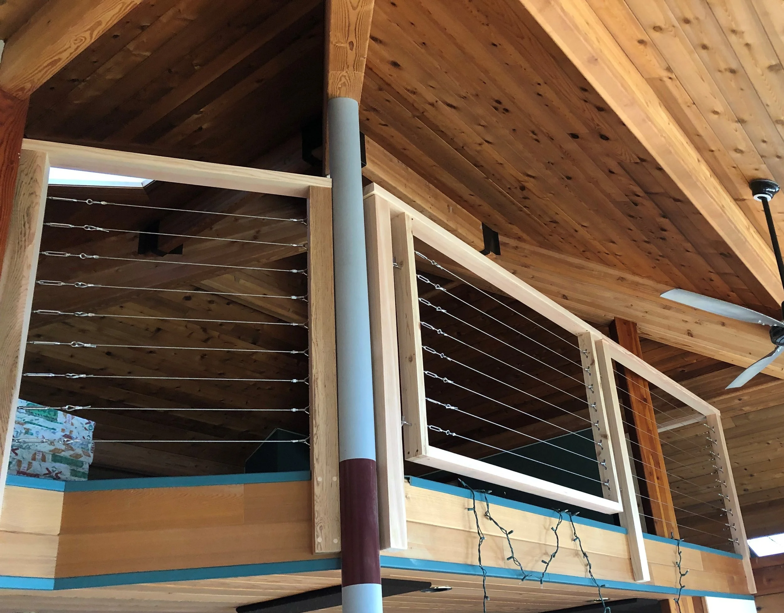 interior stainless steel cable railing with a removeable panel