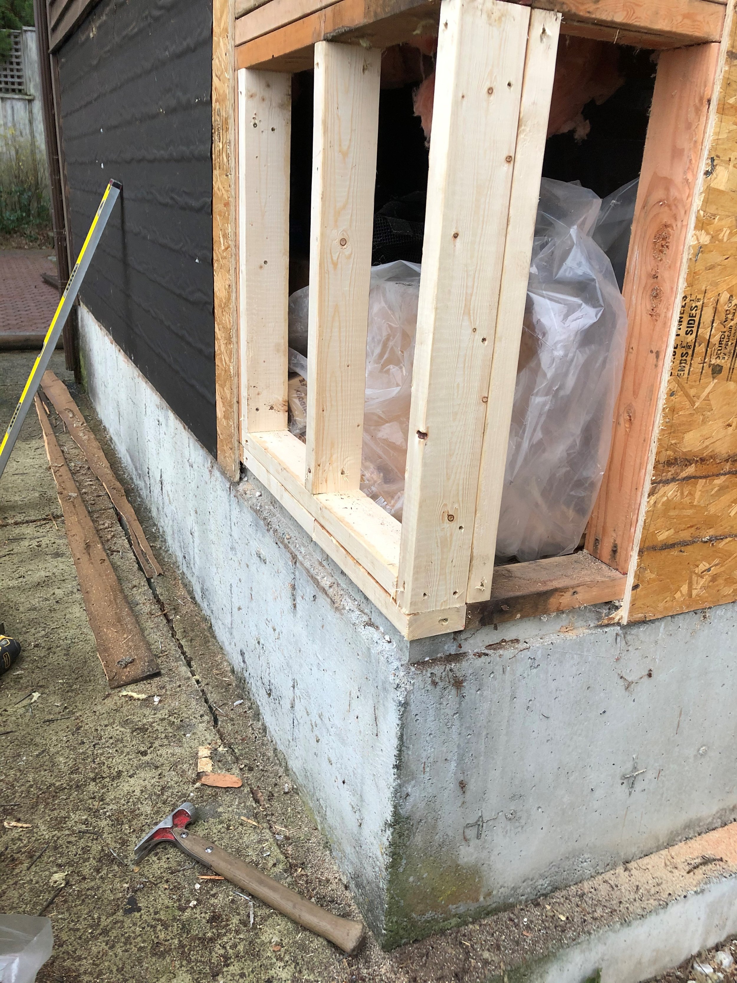 water damage repair in progress