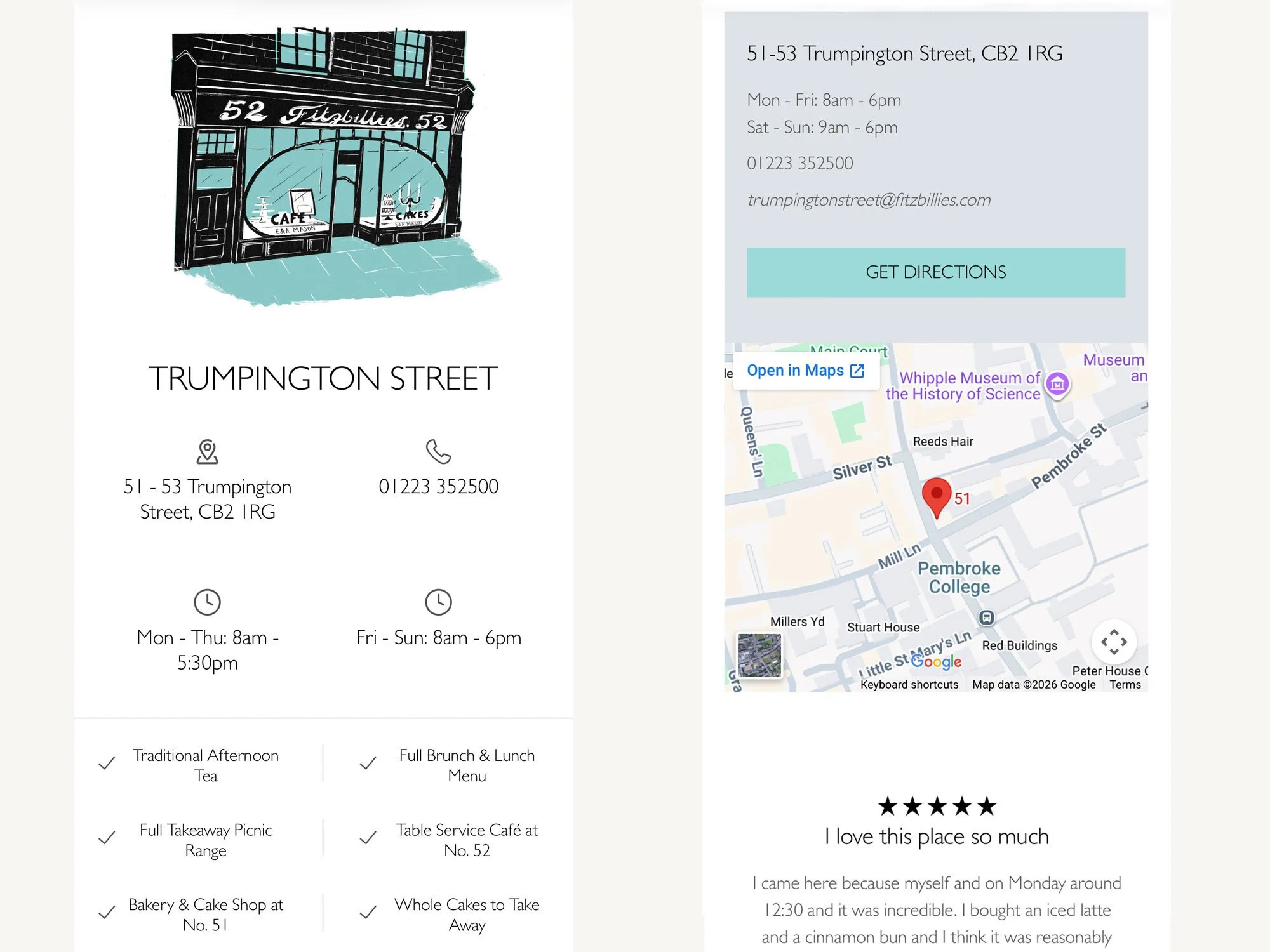 Detailed branch information and built in map