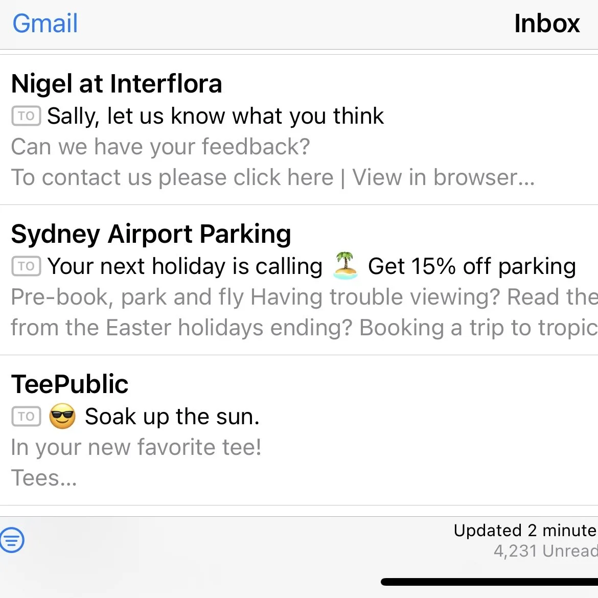 Anyone else’s inbox look like this?
