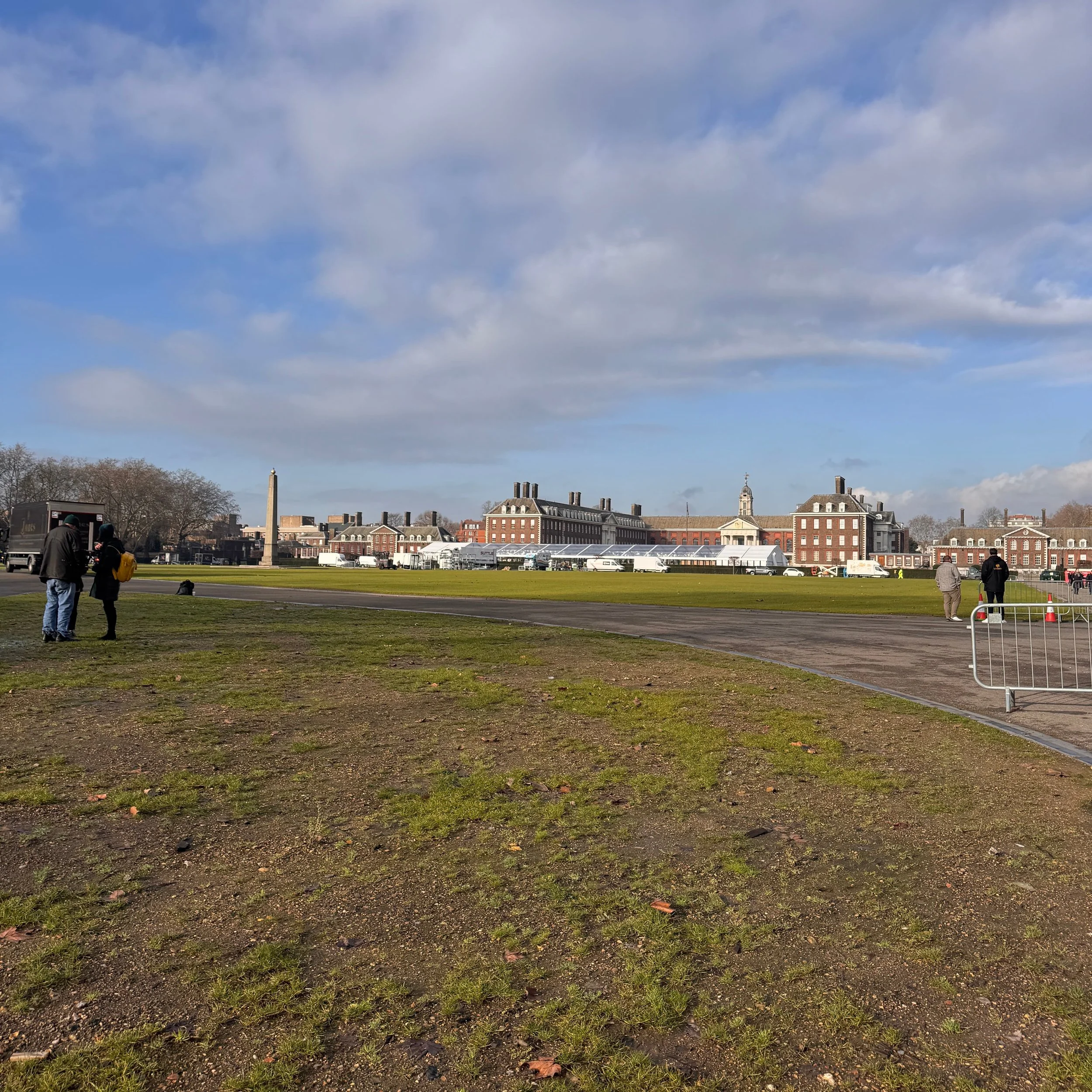 The site of the chelsea flower show, bare in January