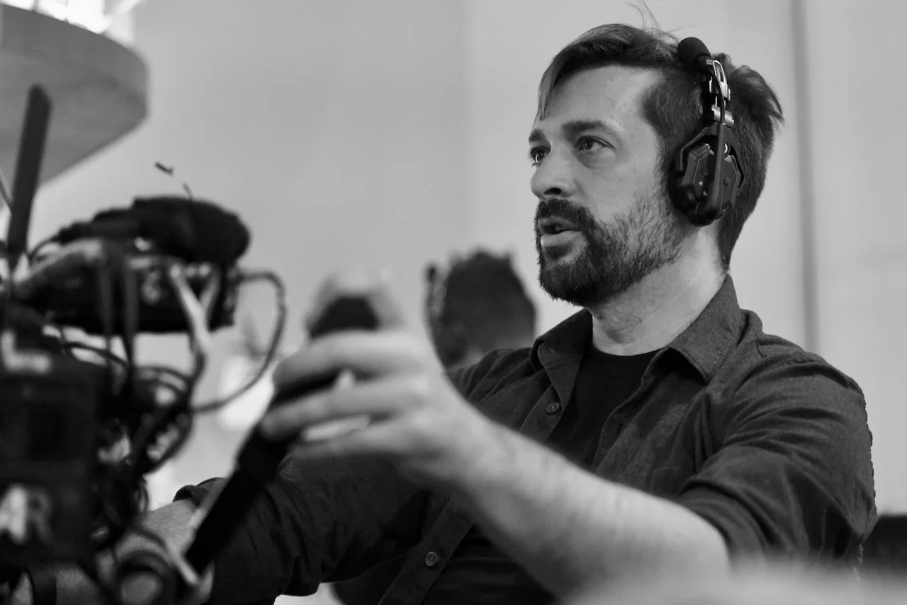 Luke Miller operating an Arri Alexa 35 as the cinematographer on a feature film.