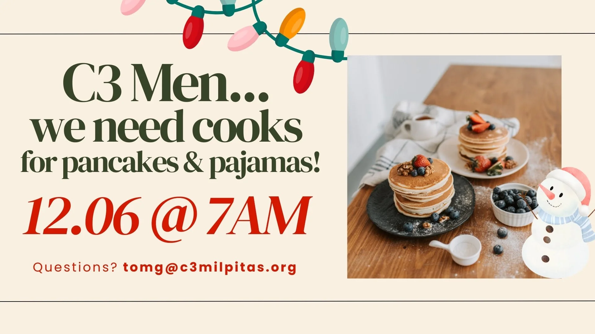 Men's Cooking Crew for Pancake & Pajamas
