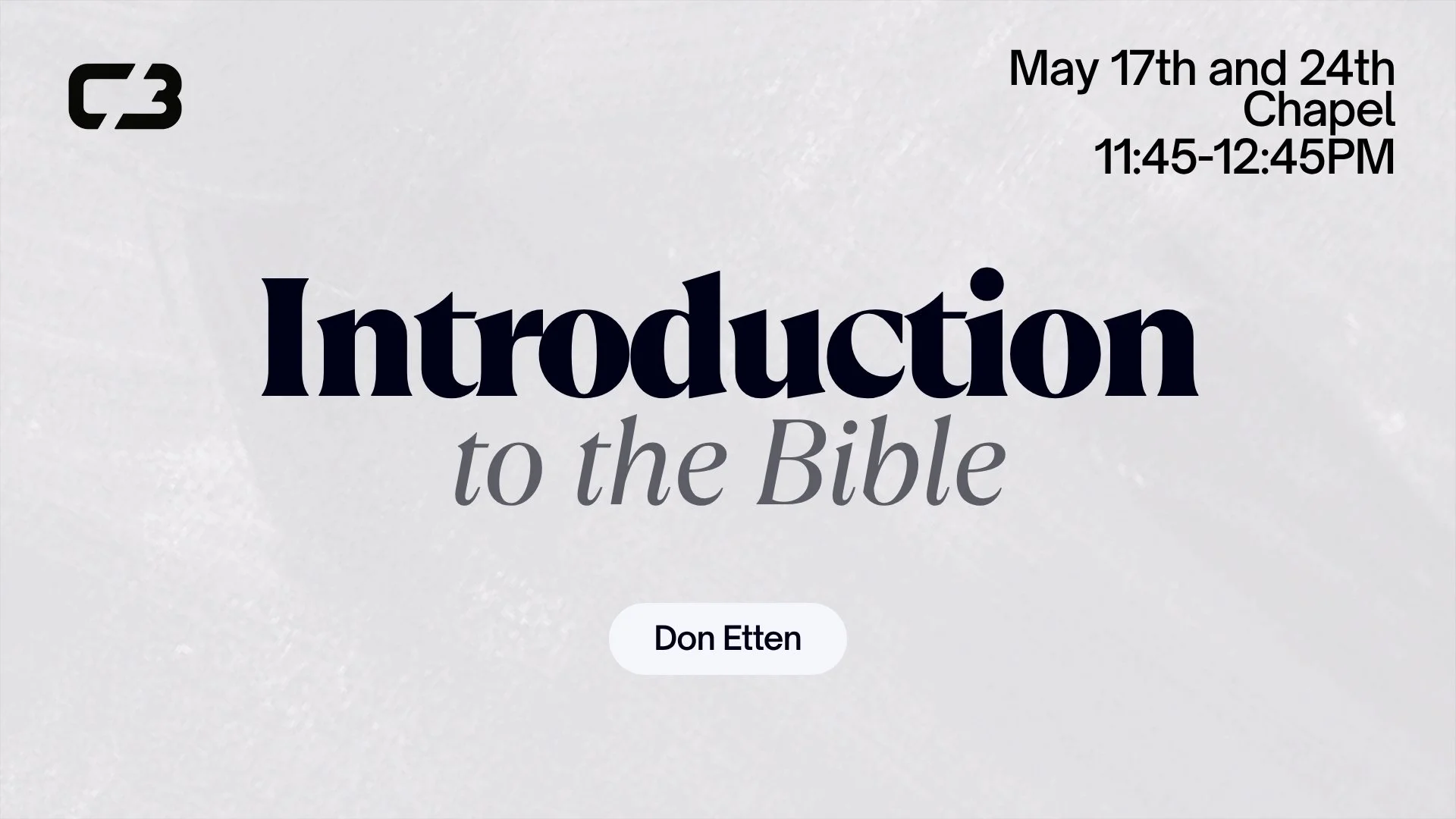 Introduction to the Bible