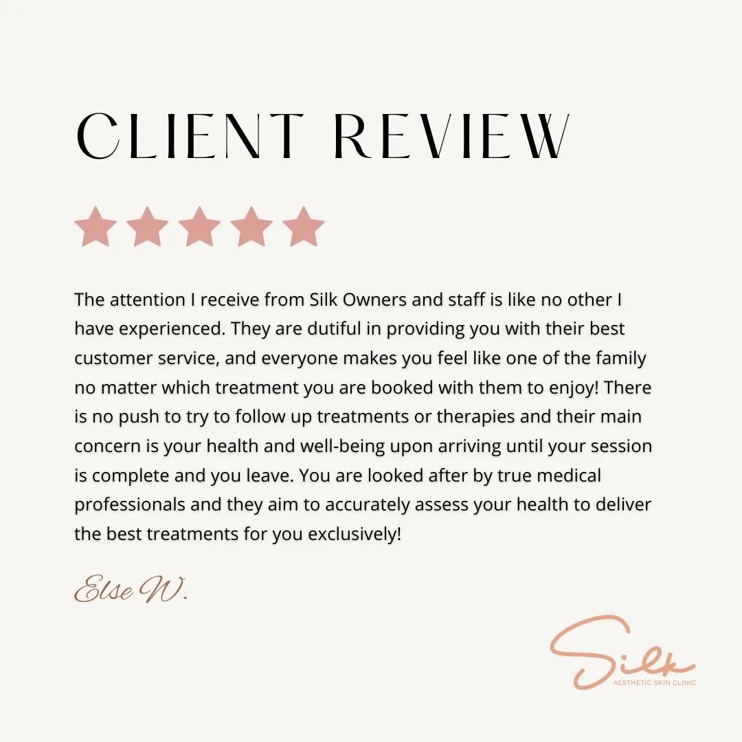 Another happy client, another glowing review! 💖 

Our clients' satisfaction is our top priority, and we're thrilled to share their love for our services! 😊 

Ready to experience the Silk Aesthetic difference? Book your appointment today and join th