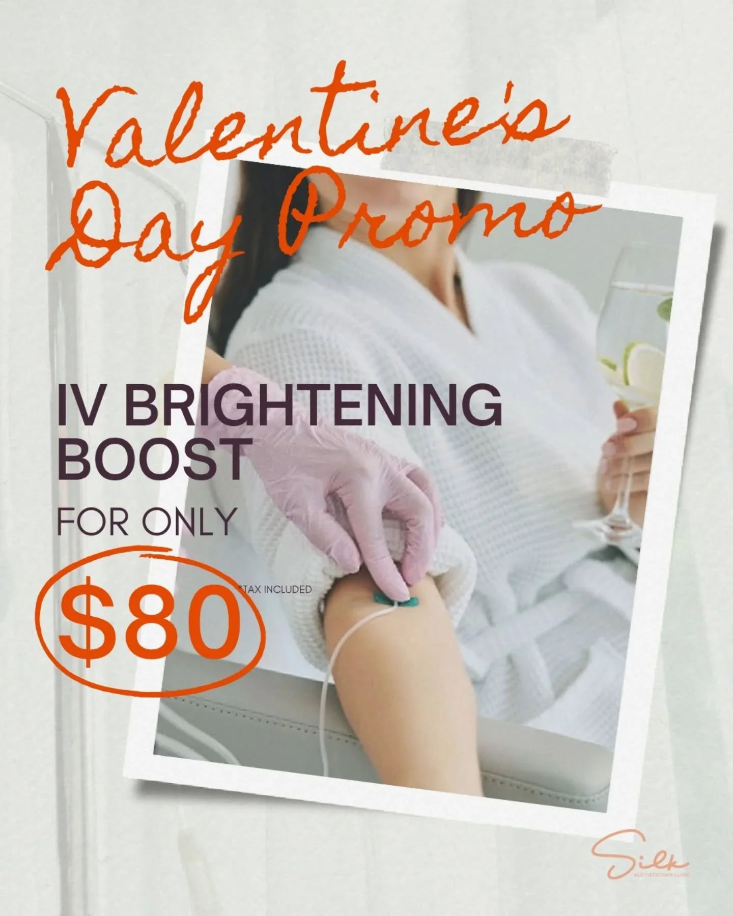 This Valentine&rsquo;s Day, treat yourself to a boost that goes deeper than skincare. 💕

Our IV Brightening Boost helps support brighter skin, improved energy, and that refreshed glow you feel just as much as you see, all in one quick session.

Vale