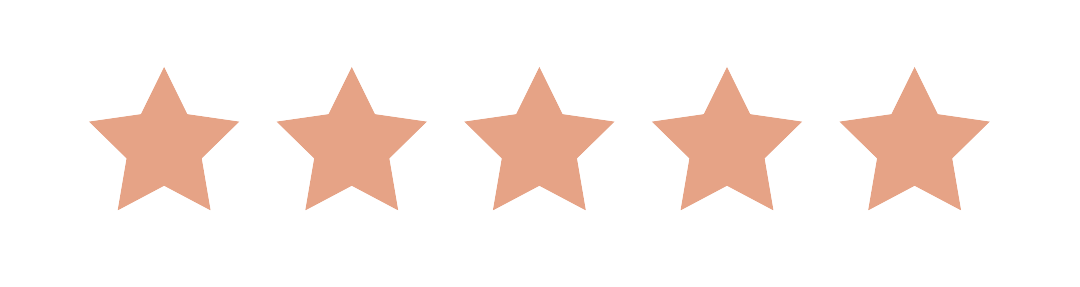 Five pink stars in a row on a black background