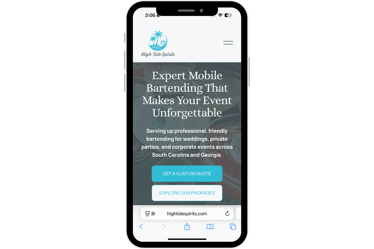 Mobile optimized homepage with CTA above the fold.png
