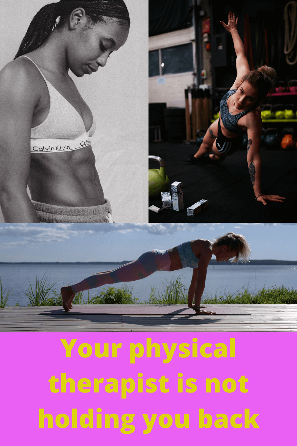 Strong women, planks, physical therapist is not holding you back