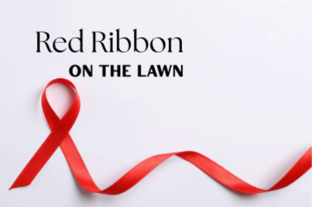 Red Ribbon on the Lawn