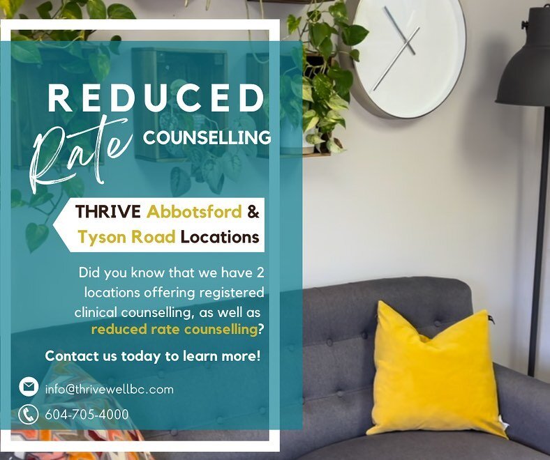 📢 Reduced cost counselling  sessions are available in Abbotsford &amp; Chilliwack!
Our intern student Rose is accepting new adult clients for in-person &amp; virtual services. If you have limited or no coverage this is an amazing opportunity to acce