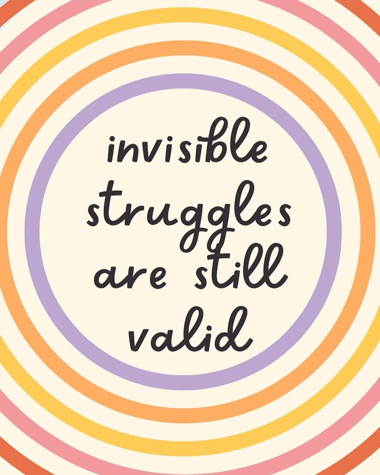 Invisible struggles are still valid 🫶🏼

Just because you can&rsquo;t see the struggle, doesn&rsquo;t mean it isn&rsquo;t there.⁣
⁣
Invisible pain&mdash;whether it&rsquo;s anxiety, burnout, grief, or trauma&mdash;can be just as heavy as what&rsquo;s