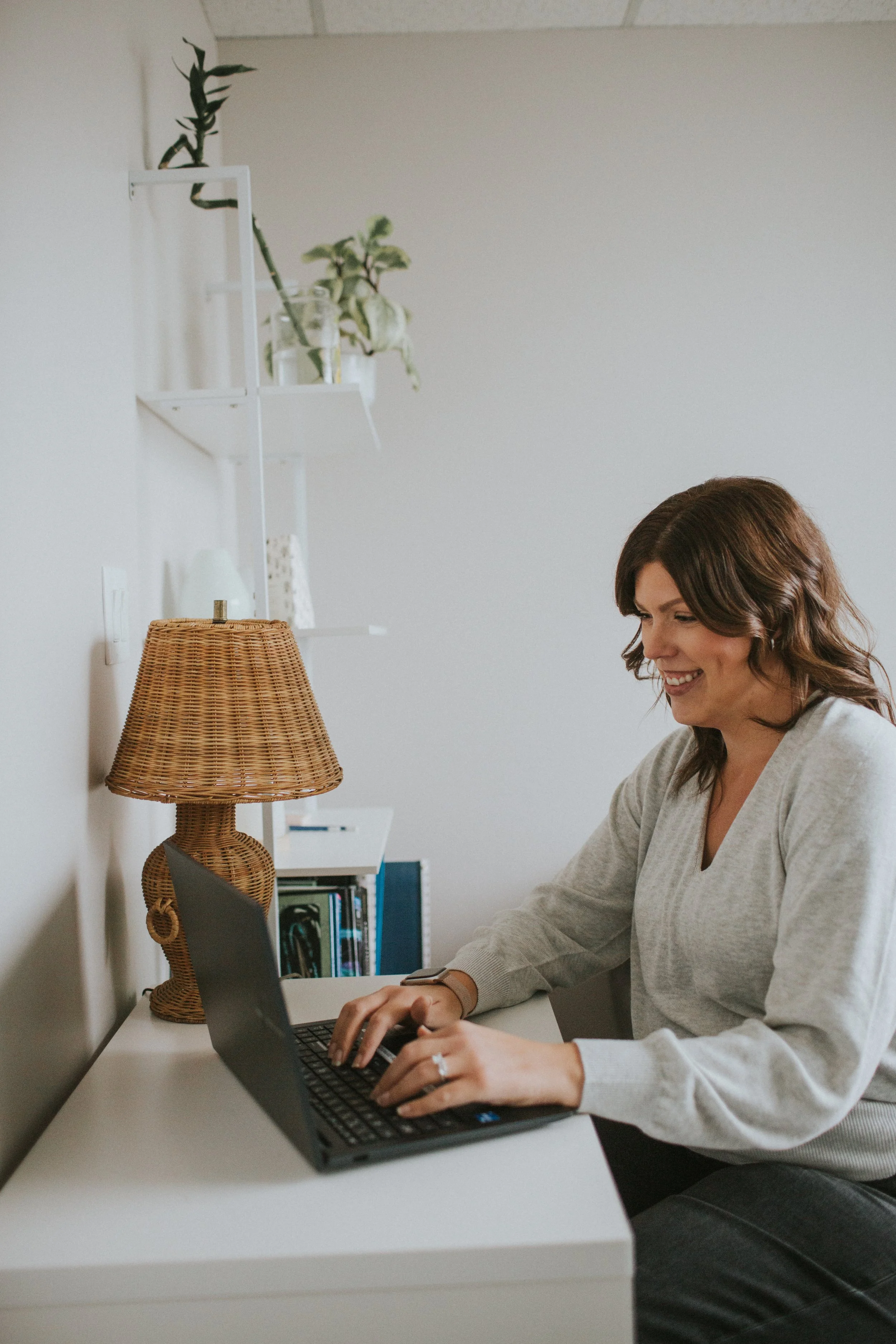 Therapist offers support online during a therapy session