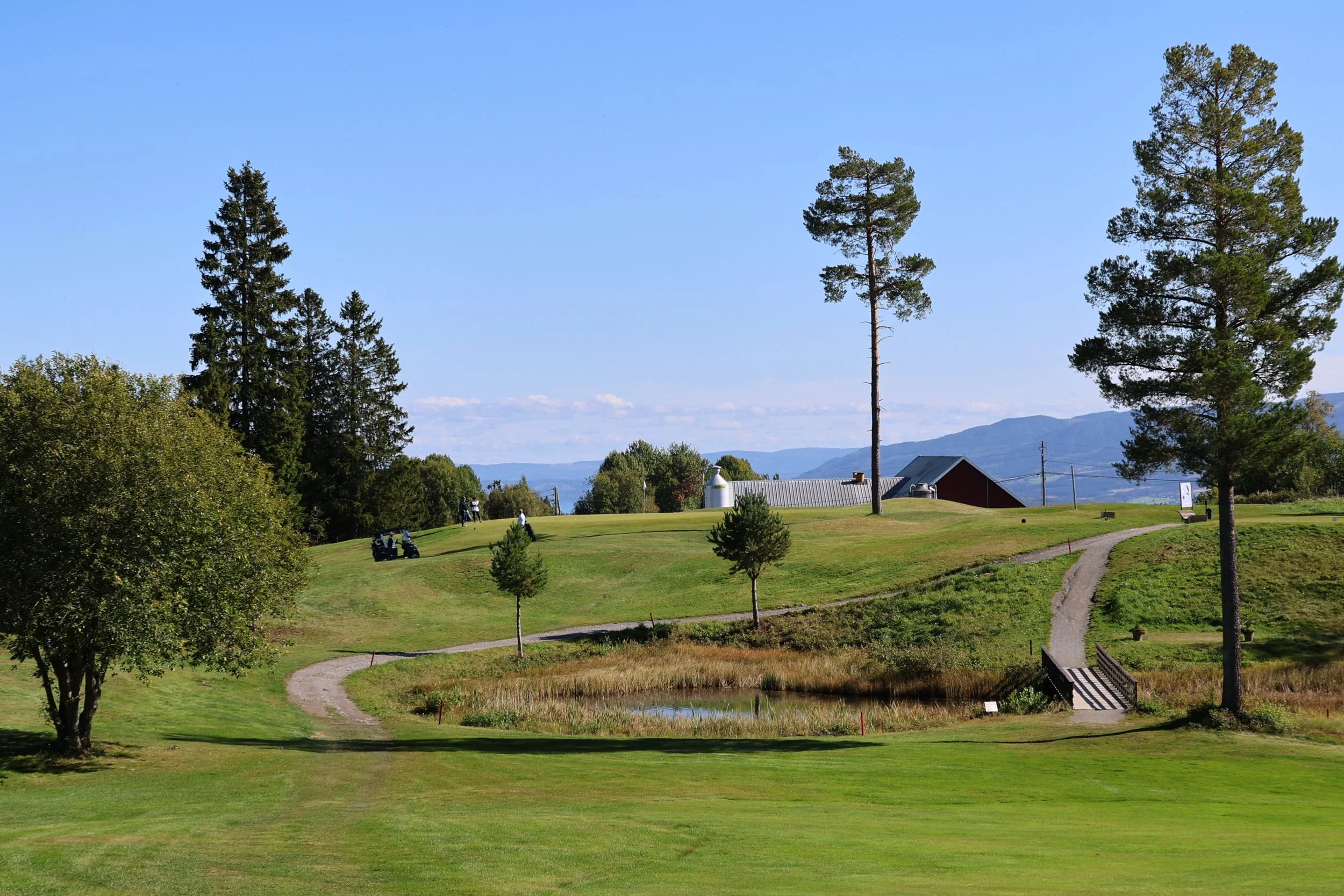 Dronebilde Golfbane, turnering